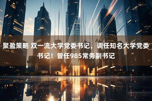 聚盈策略 双一流大学党委书记，调任知名大学党委书记！曾任985常务副书记