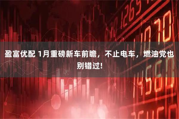 盈富优配 1月重磅新车前瞻，不止电车，燃油党也别错过!